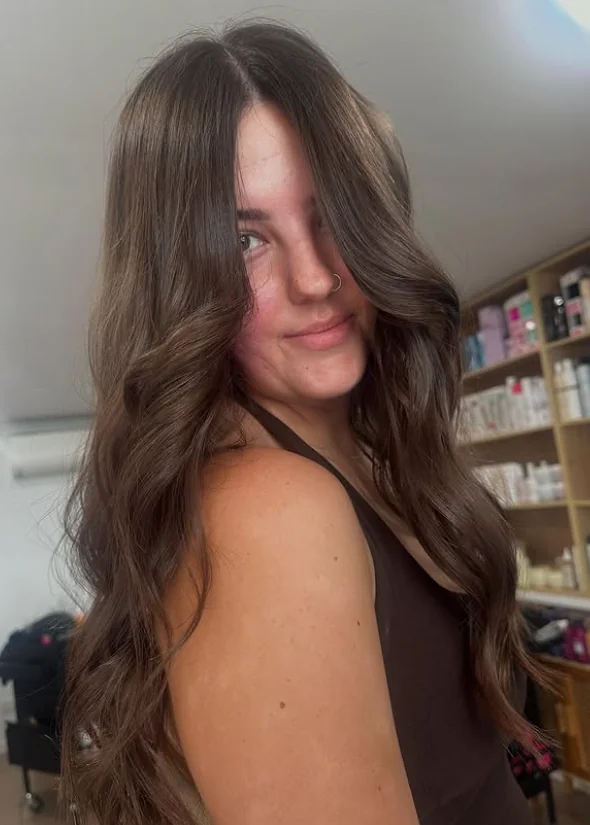 Brunette waves hair styling by Kate Bonnie Hair South Hedland