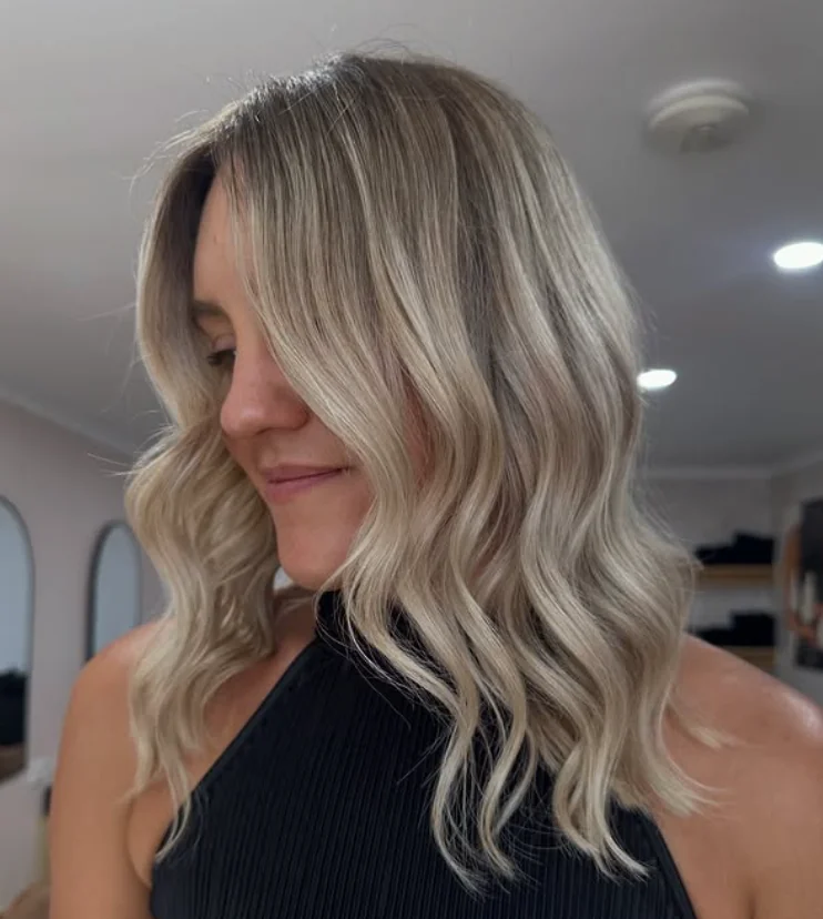 Platinum waves hairstyle by Kate Bonnie Hair South Hedland